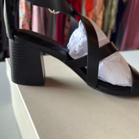 Anne Klein Black Strappy Block Heels - Picture 6 of 10
